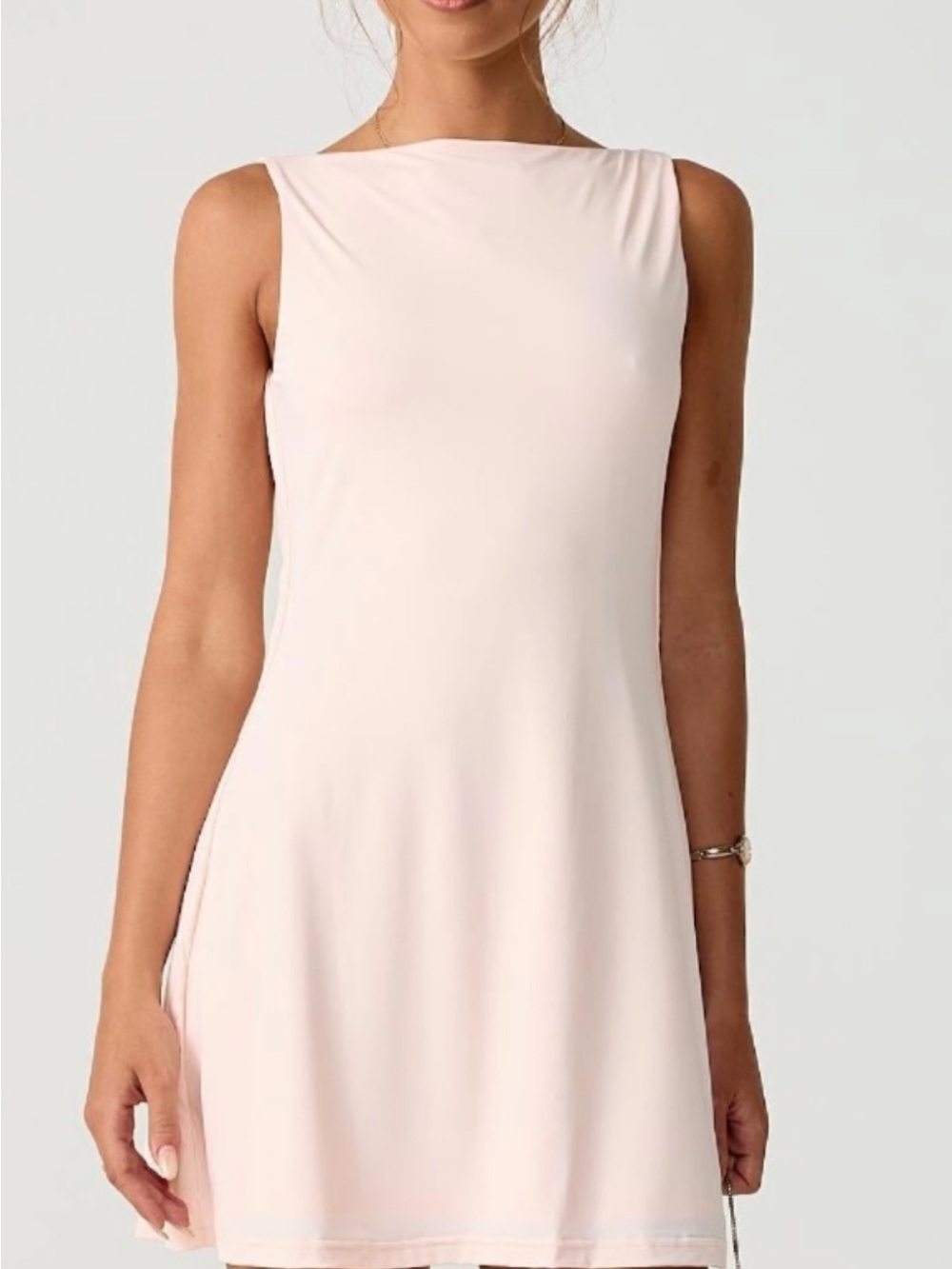Sleeveless Mini Dress in Soft Blush Pink XS